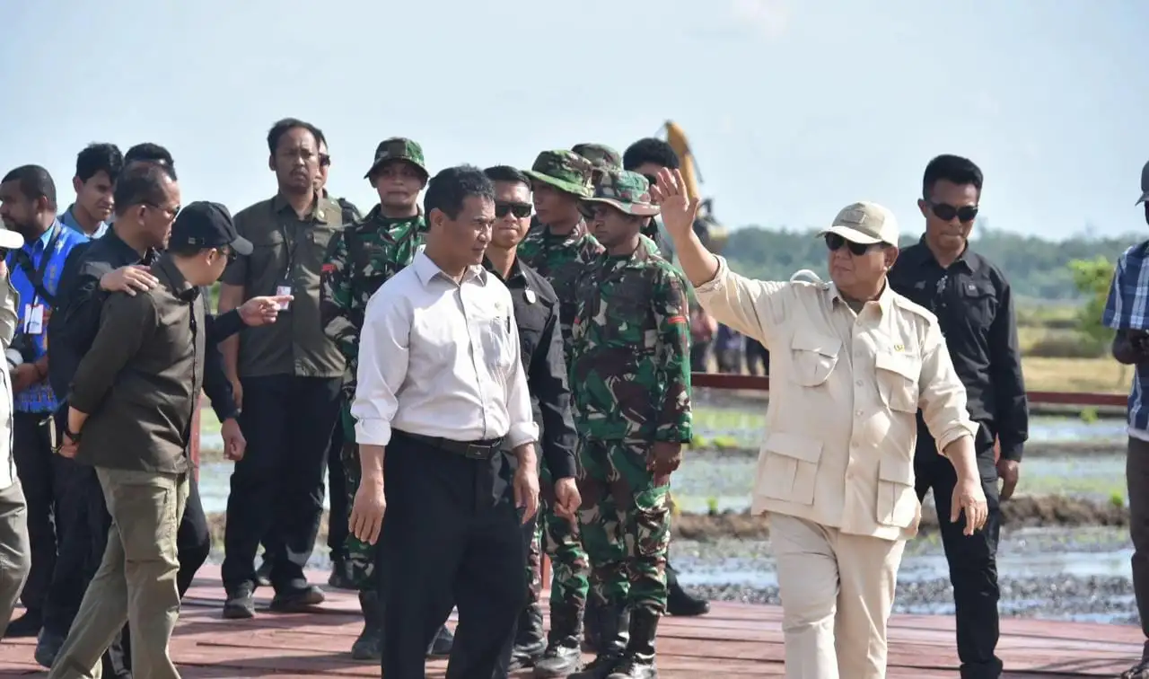 Prabowo Cek Lumbung Pangan Nasional di Merauke3