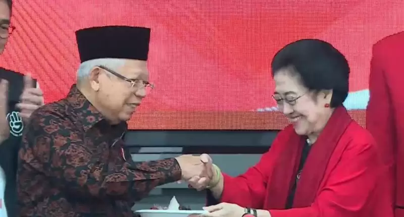 Ma'ruf Amin Hadiri HUT PDIP ke-51, Gantikan Joko Widodo1