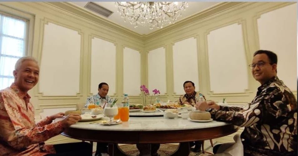 Joko Widodo Makan Bareng Tiga Capres: Anies, Ganjar dan Prabowo2