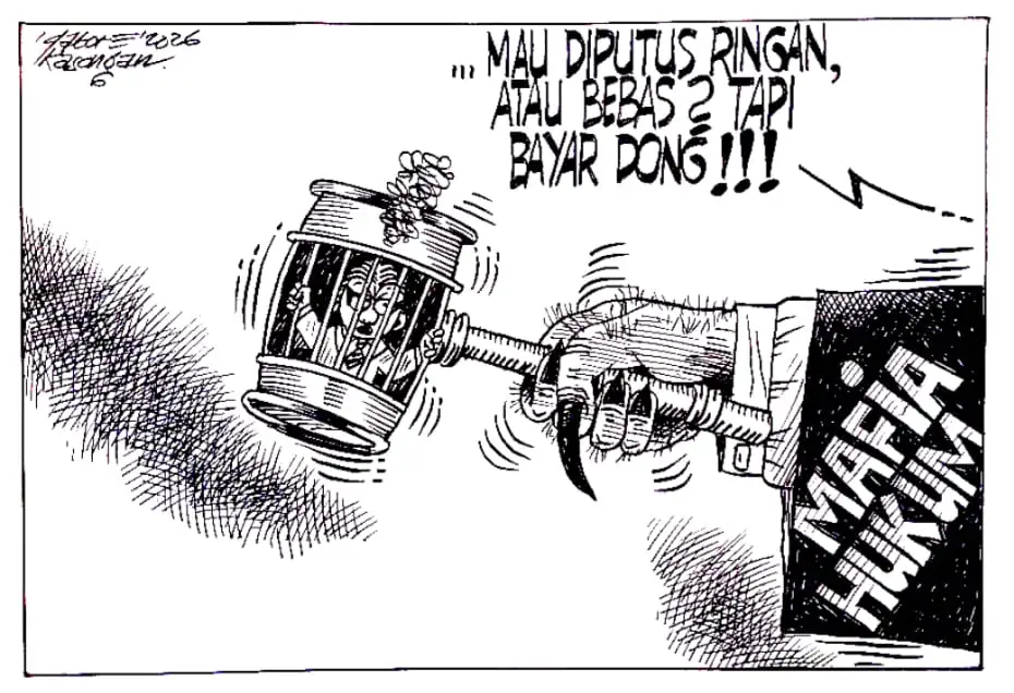 Karikatur - Ilustrasi - Mafia Hukum (Dok MI)