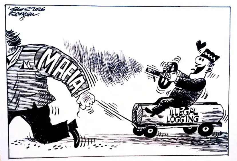 Karikatur - Ilustrasi - Mafia Perusakan Hutan (Dok MI)