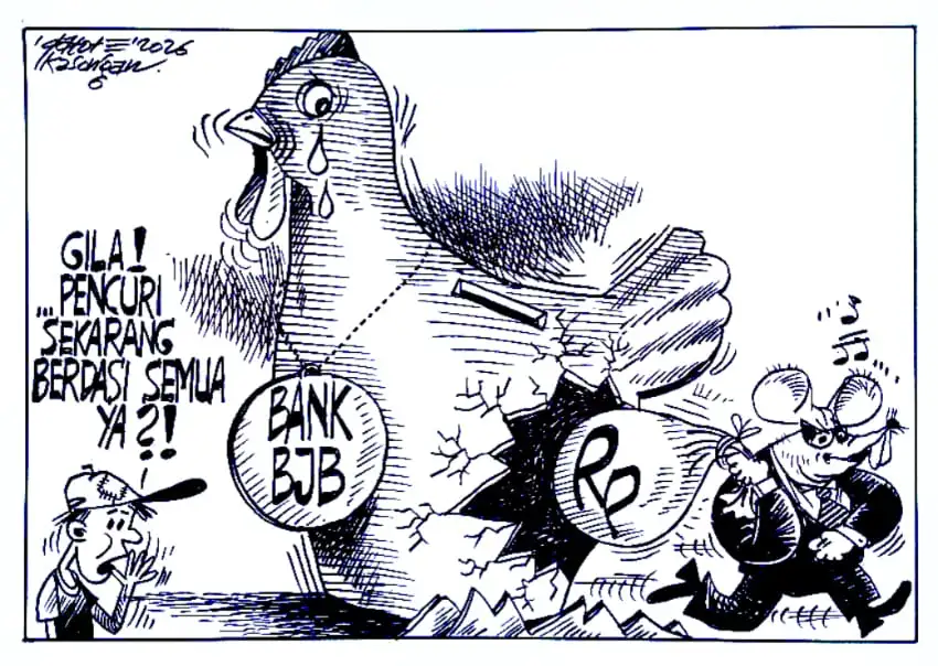 Karikatur - Ilsutrasi - Bank BJB Kebobolan (Dok MI)