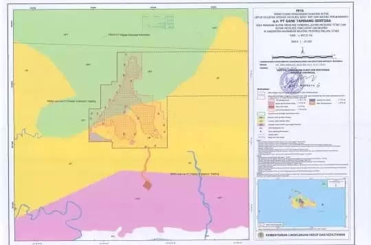 Peta IUP PT Gane Tambang Sentosa (GTS) (Foto: Istimewa)