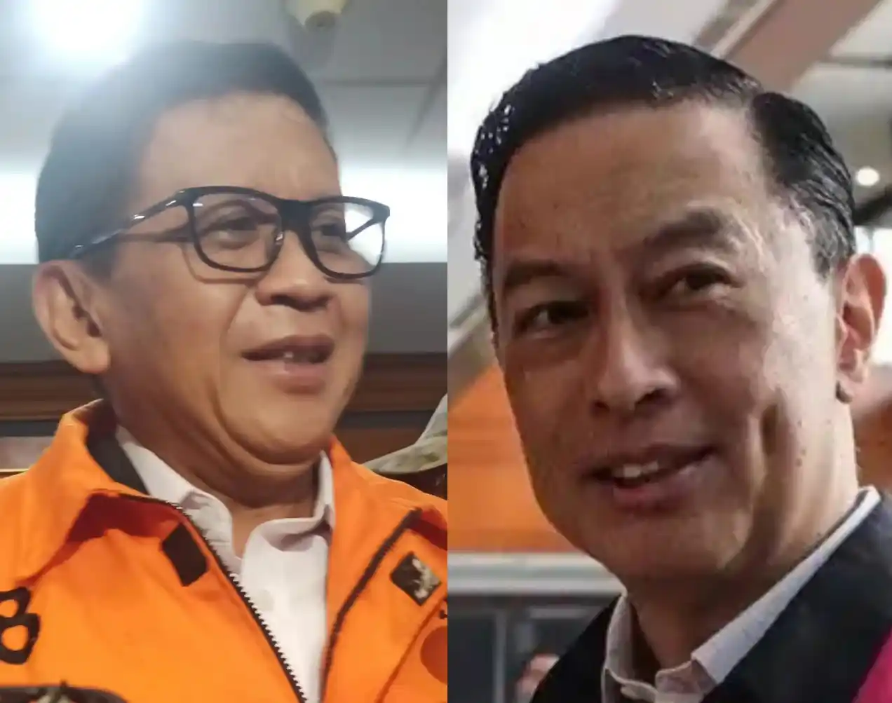 Foto kloase Sekjen Demisioner PDIP, Hasto Kristiyanto (kiri) dan mantan Menteri Pergadangan Thomas Trikasih Lembong (Tom Lembong) (kanan) (Foto: Dok/MI)