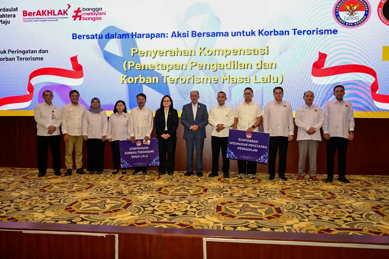 Badan Nasional Penanggulangan Terorisme Republik Indonesia (BNPT), Lembaga Perlindungan Saksi dan Korban (LPSK), bersama The United Nations Office on Drugs and Crime (UNODC) menyelenggarakan International Day of Remembrance of and Tribute to the Victims of Terrorism atau Hari Peringatan dan Penghormatan Internasional untuk Para Korban Terorisme tahun 2025. (Foto:Dok/BNPT)