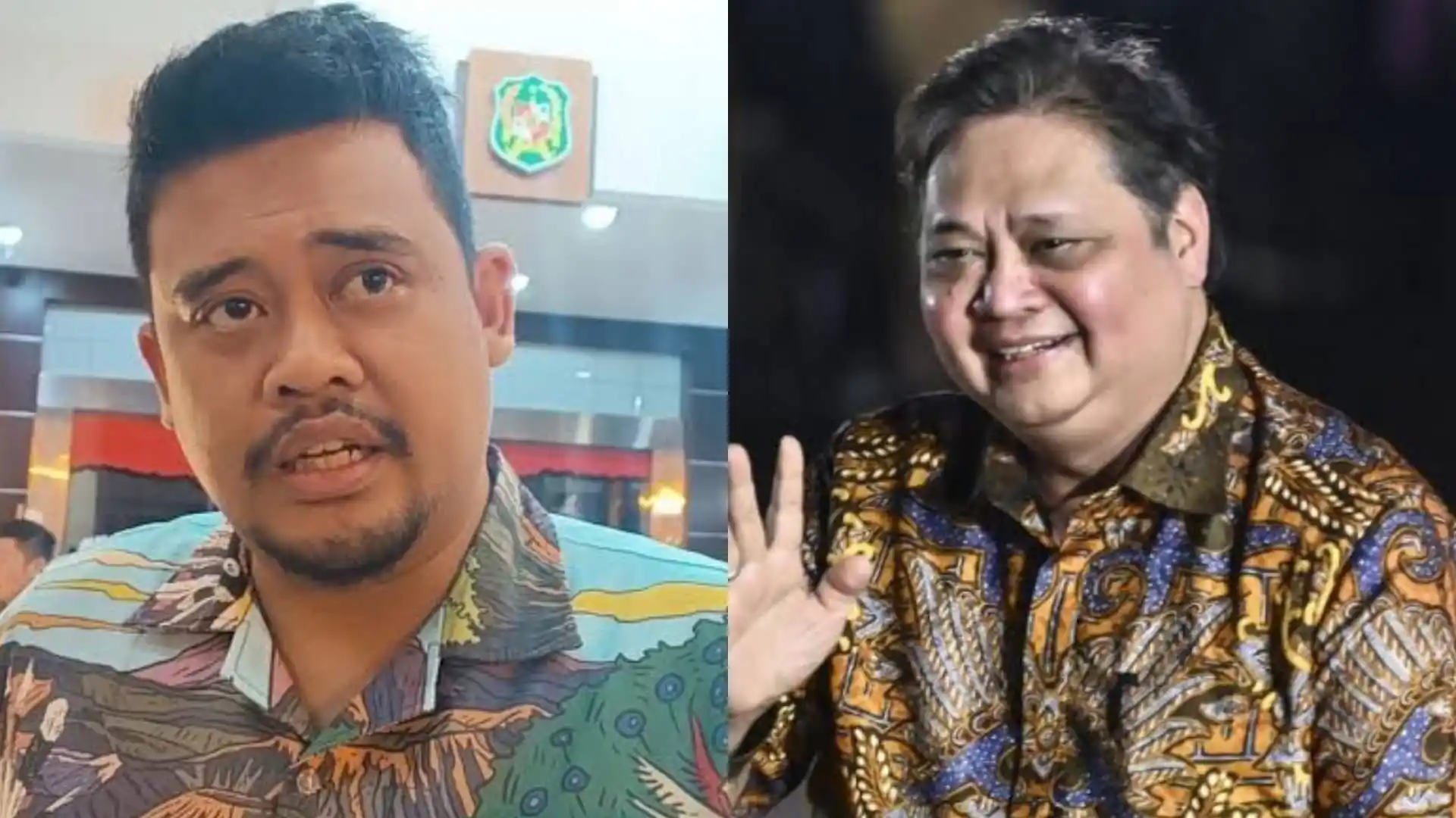 Foto Kolase Bobby Nasution dan Airlangga Hartarto