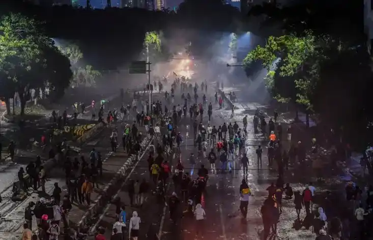 Demo di Mako Brimob, Kwitang, Jakarta Pusat (Foto: Dok MI/Antara)