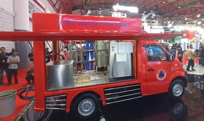 DFSK Super Cab jadi kendaraan pendukung unit water treatment BNPB (Foto: Dok BNPB)