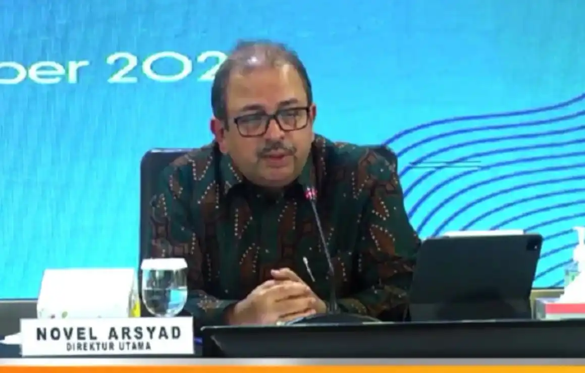 Direktur Utama PT PP Novel Arsyad dalam Public Expose 2022 secara daring di Jakarta, Kamis (15/9/2022).