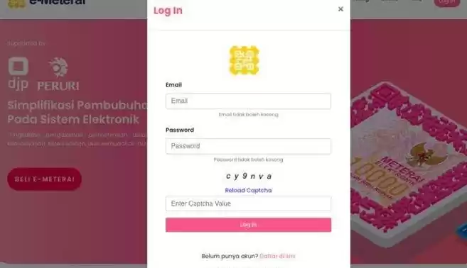 Layanan e-materai CPNS 2024 (Foto: Dok MI/Tangkapan Layar)