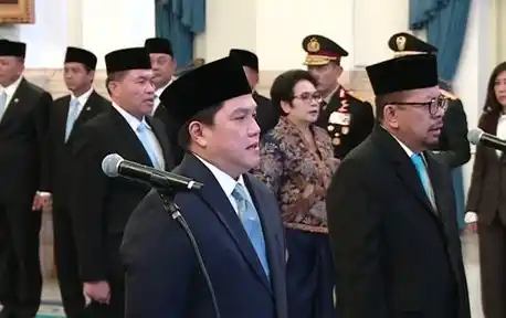 Erick Thohir resmi dilantik menjadi Menteri Pemuda dan Olahraga (Menpora) Republik Indonesia oleh Presiden Prabowo Subianto di Istana Negara pada Rabu (17/9/2025) (Foto: Dok MI/Aan)