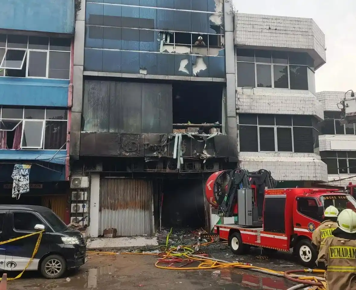 Kebakaran Gedung Terra Drone di Kemayoran, Jakarta Pusat (Foto: Dok MI)