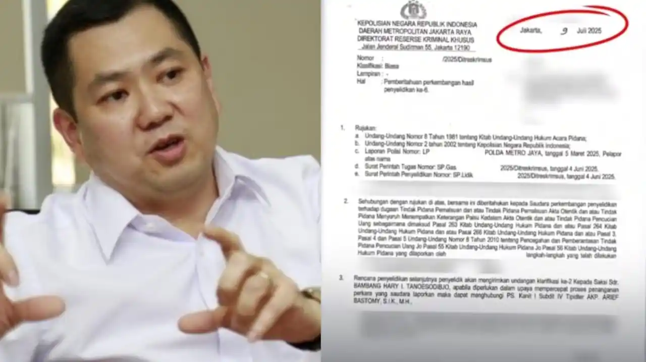 Hary Tanoesodibjo -  Surat panggilan pemeriksaan Polda Metro Jaya (Foto: Kolase MI)
