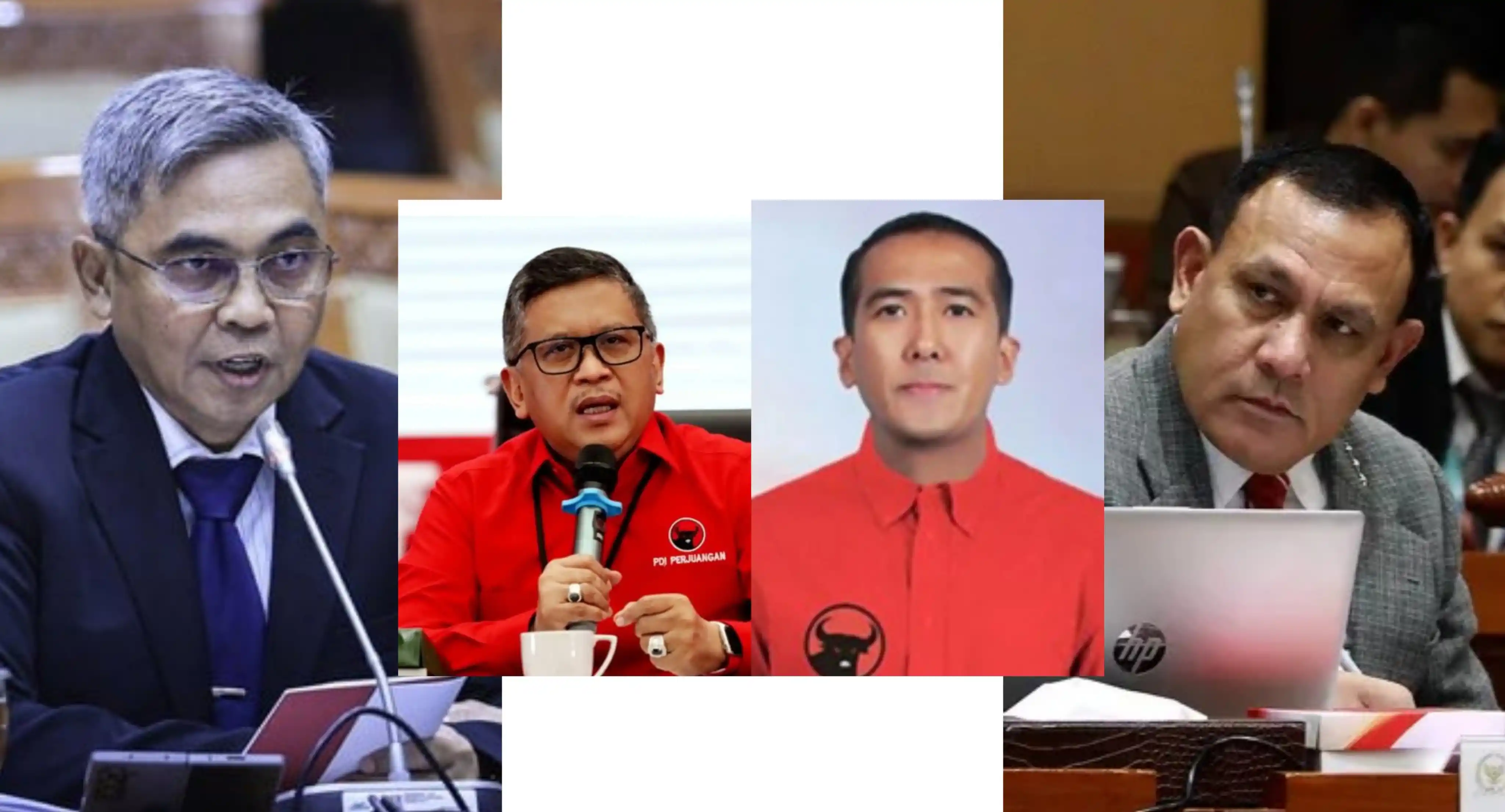 Setyo Budiyanto, Hasto Kristiyanto, Harun Masiku dan Firli Bahuri (Foto: Kolase MI)