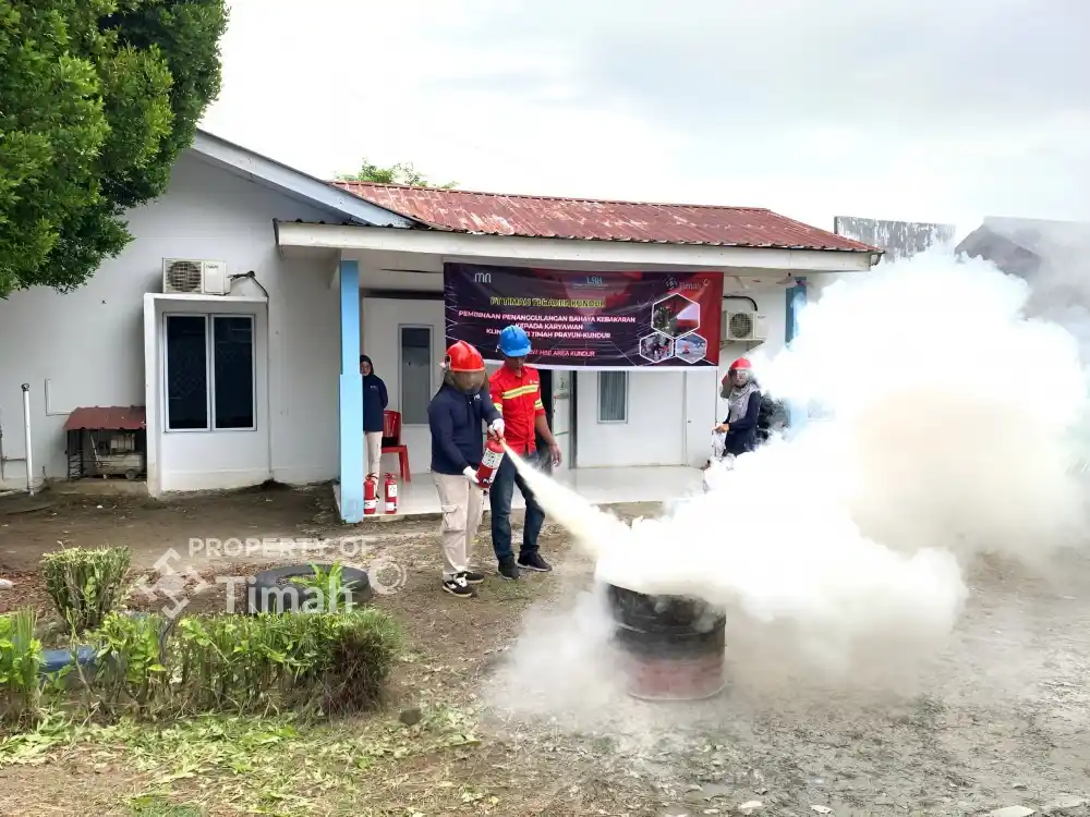 Departement HSE Area Kundur Gelar Pembinaan Pemadam Kebakaran di Klinik Prtama Bakti Timah Perayun [Foto: Doc. PT Timah]