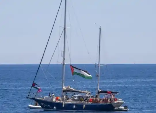 Kapal bantuan Madleen yang siap menerobos ke Gaza. Foto: Anadolu