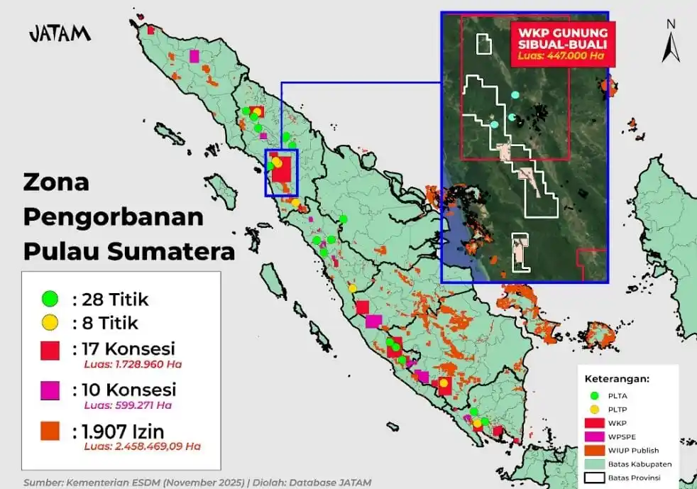 Zona Pengorbanan Pulau Sumatera (Foto: Dok MI/Jatam)