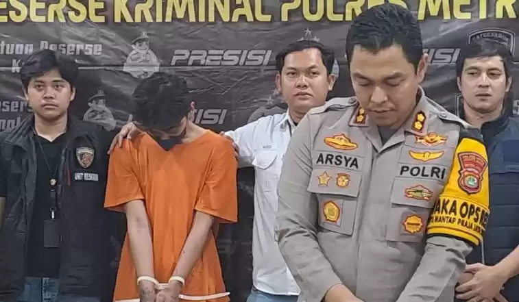 Jumpa pers kasus penyiraman air keras di wilayah Cengkareng. (Foto: Antara)