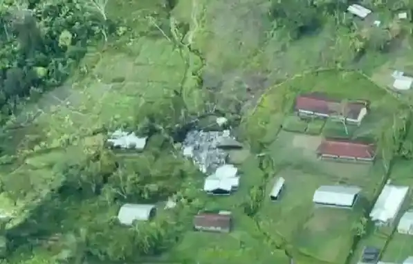 Kawasan Distrik Anggruk, Kabupaten Yahukimo, Papua Pegunungan dari udara. (Foto: Doc. Kodam XVII Cenderawasih/Kodam XVII Cenderawasih]