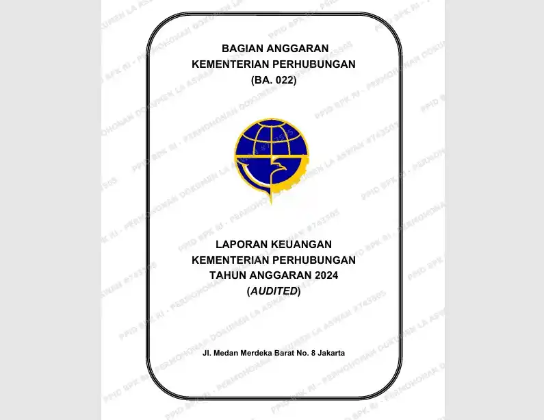 Sampul LK Kemenhub Tahun Anggaran Tahun 2024 (Foto: Dok MI/BPK)