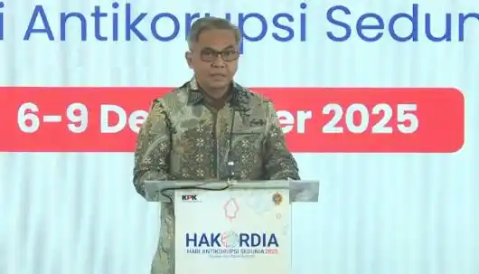 Ketua KPK Setyo Budiyanto menyampaikan pidatonya peringati Hakordia 2025 (Foto: Dok MI)