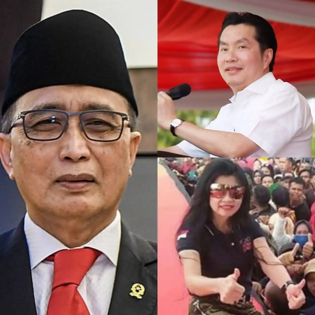 Pemilik Sugar Group Gunawan Yusuf (atas), Ny Lee (bawah) dan Ketua MA Sunarto (kiri) (Foto: Kolase MI/Aswan)