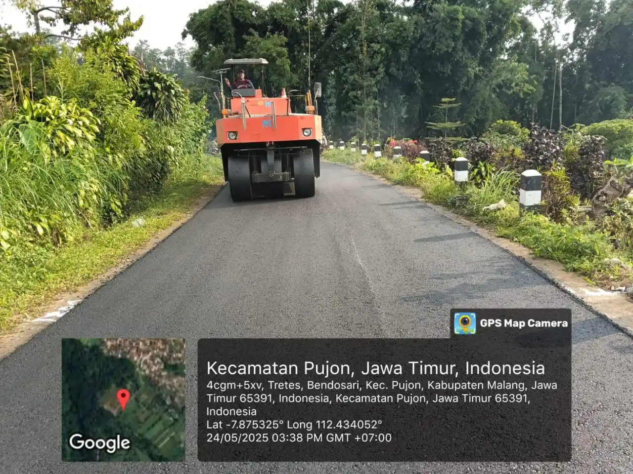 Kondisi pembangunan jalan lingkar di Desa Bendosari, Kecamatan Pujon, Kabupaten Malang, (Foto : MI/Rina Sugeng Yuliani)