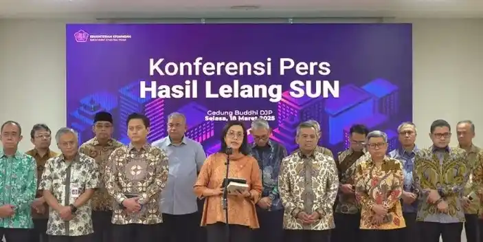 Konferensi pers Hasil Lelang SUN di Jakarta, Selasa (18/3/2025) (Foto: Kemenkeu)