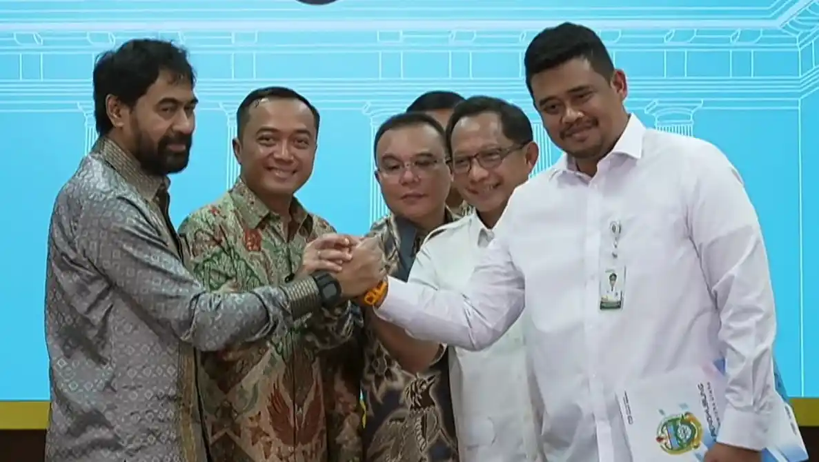 Konfrensi Pers Penyelesaian Permasalahan Empat Pulau Aceh-Sumut (Foto: Tangkapan Layar)