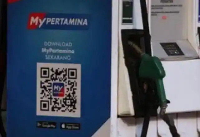 Barcode MyPertamina di salah satu SPBU Pertamina (Foto: MI/Net/Ist)