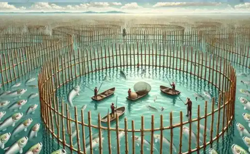 Ilustrasi Pagar Laut (Foto: Dok AI)