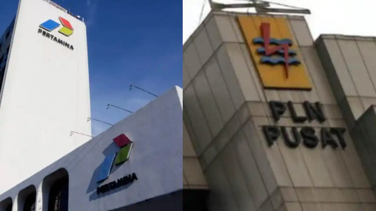 Gedung PT Pertamina (kiri) dan PT Perusahaan Listrik Negara (PLN) (kanan) (Foto: Dok MI)