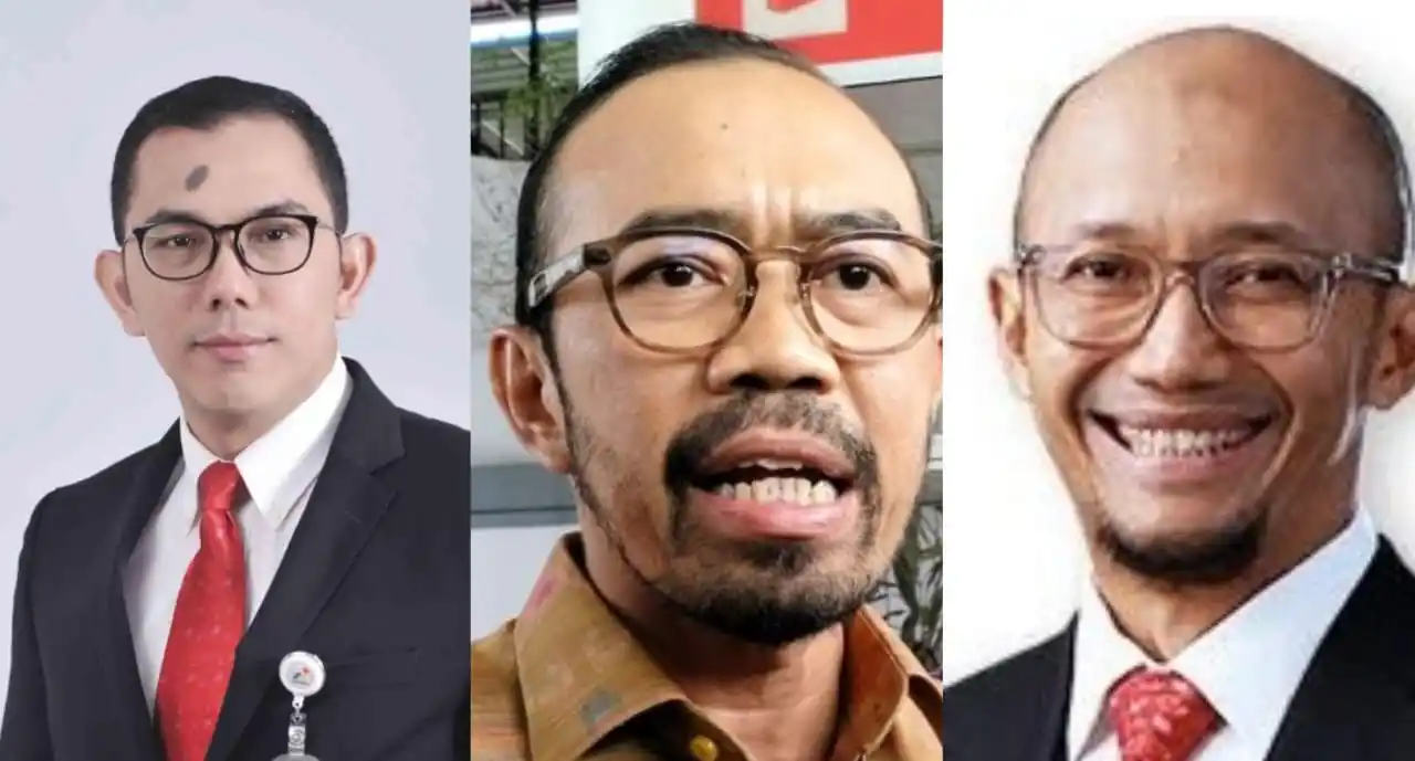 Direktur Utama PT Pertamina International Shiping, Yoki Firnandi (YF) (kiri), Dirut Pertamina Patra Niaga, Riva Siahaan (RS) (tengah), Direktur Feed stock and Product Optimization PT Kilang Pertamina Internasional, Sani Dinar Saifuddin (SDS) (kanan) (Foto: Kolase MI/Diolah dari berbagai sumber)