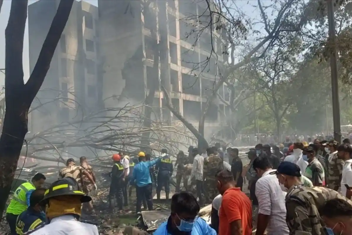 Lokasi jatuhnya pesawat Air India di Gujarat, India barat. [Foto: ANT-Anadolu]