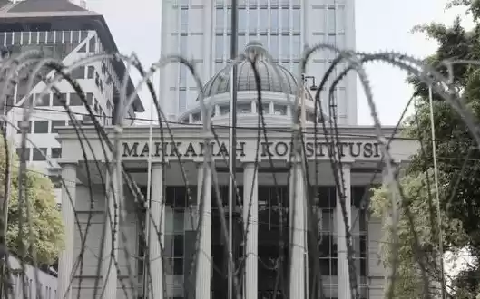 Kawat berduri di depan gedung Mahkamah Konstitusi (MK) (Foto: MI/Aswan)