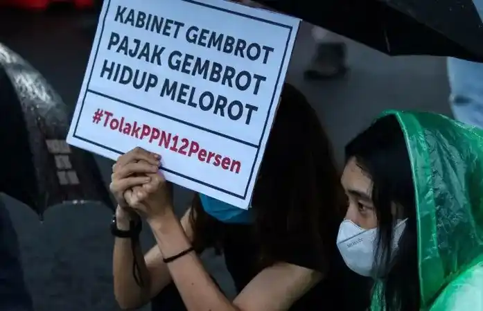 Masyarakat menyampaikan penolakan kenaikan PPN 12% pada 2025 (Foto: Dok MI/Antara)