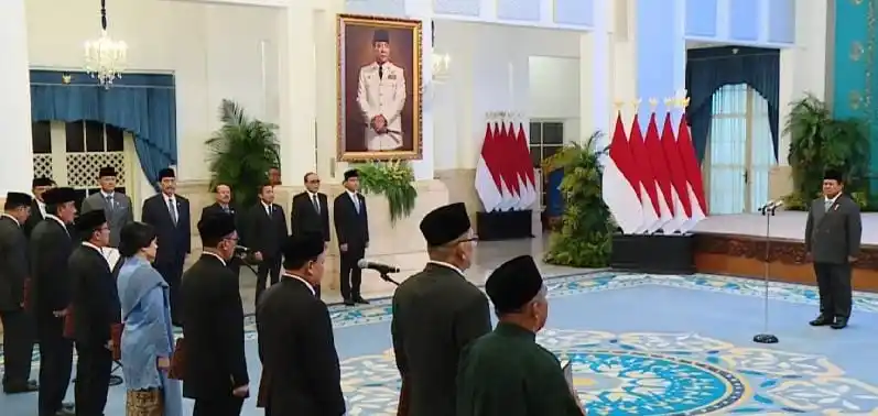 Pelantikan 7 anggota Komisi Yudisial (KY) periode 2025-2030 (Foto: Tangkapan Layar)