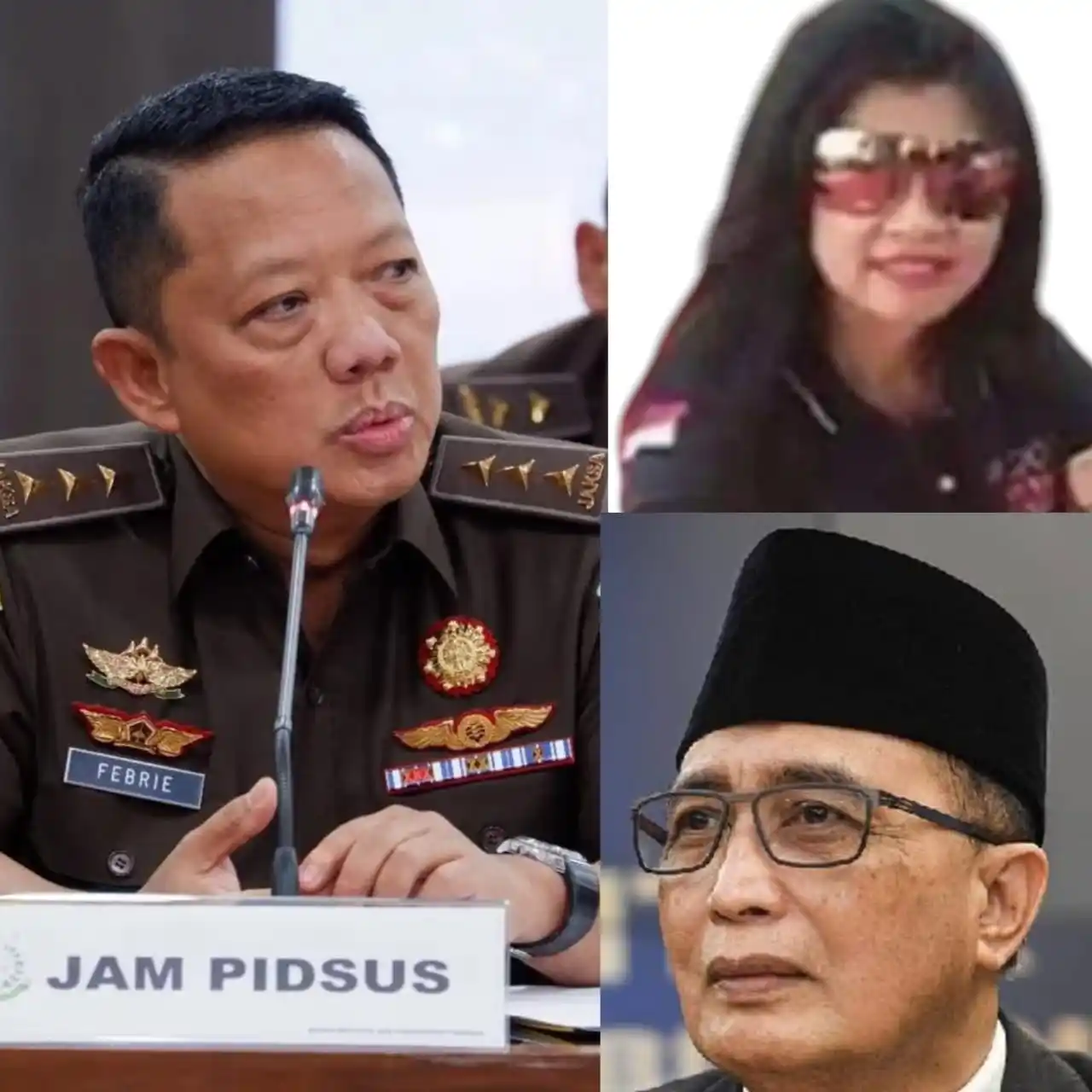 Jampidsus Kejagung, Febrie Adriansyah (kiri), Ny Purwanti Lee dan Ketua MA Sunarto (Foto: Kolase MI/Istimewa))