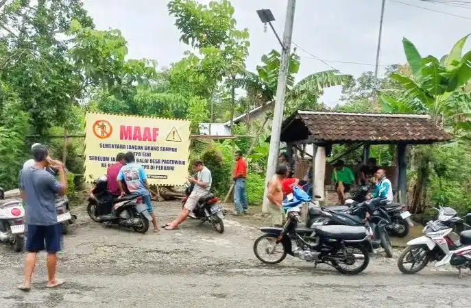 empat Pembuangan Akhir (TPA) di Dusun Tegalrejo, Desa Pagerwojo, Kecamatan Kesamben, yang diprotes warga. (Foto: Dok MI)