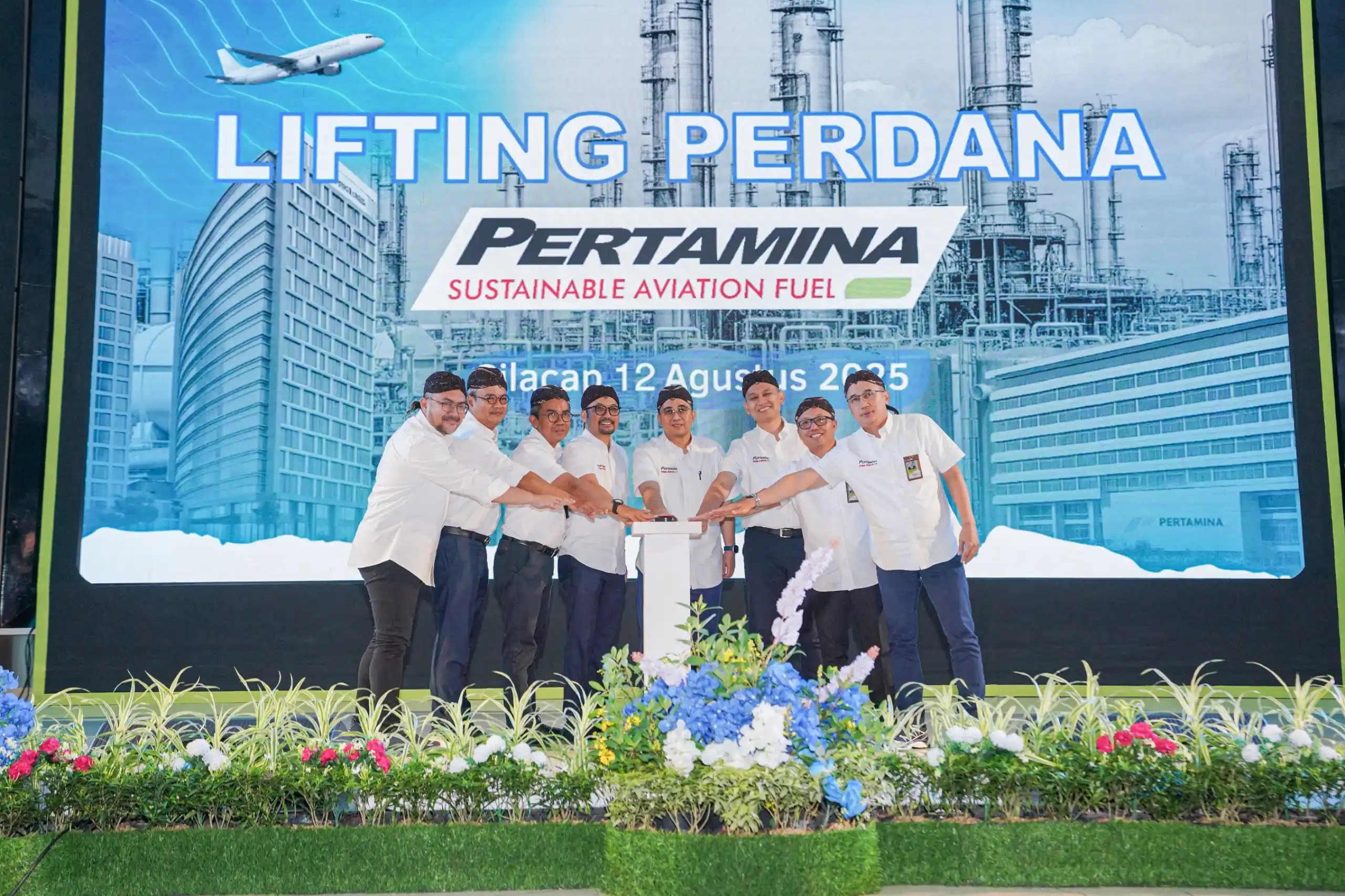 Momentum Lifting Perdana Sustainable Aviation Fuel (SAF) di Kilang Pertamina Cilacap, pada Selasa (12/8/2025). [Foto: Doc. Pertamina]