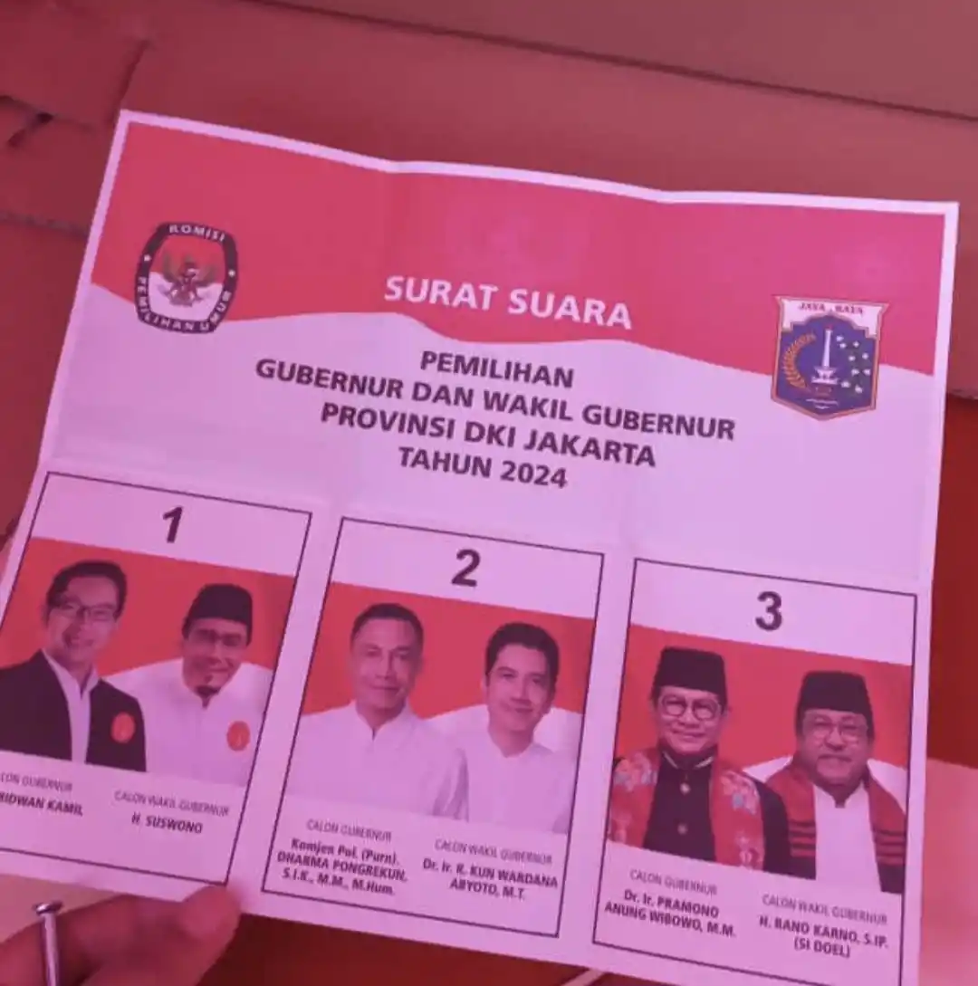 Surat Suara Pilgub Jakarta (Foto: MI/Aswan)