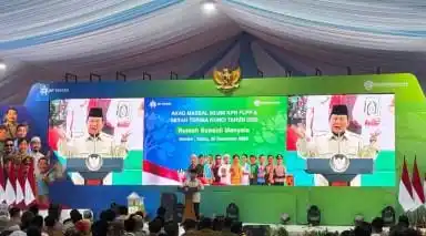Presiden Prabowo Hadir dalam Akad Massal 50.030 Kredit Pemilikan Rumah (KPR) FLPP (Foto: Dok MI)