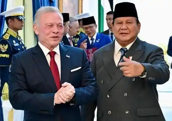 Raja Yordania Abdullah II dan Presiden RI Prabowo Subianto (Foto: Repro)