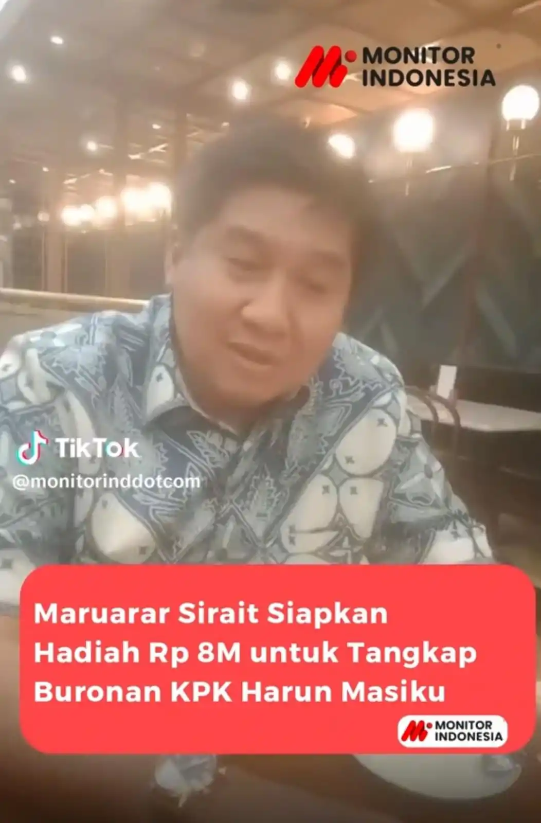 Flayer TikTok @monitorinddotcom (Foto: Dok MI/Tangkapan Layar-Aswan)