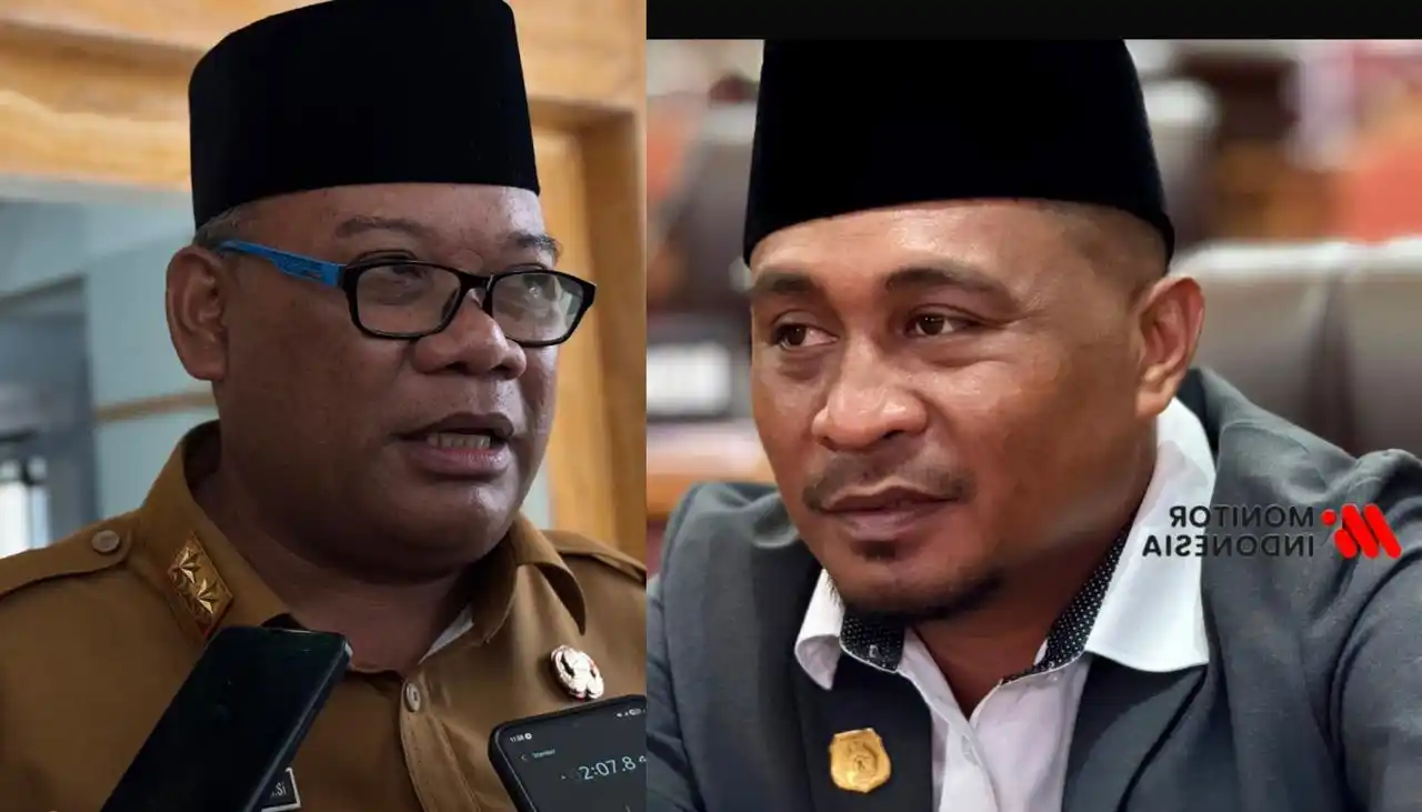 Sekda Malut, Samsuddin Abdul Kadir (kanan), Anggota Komisi III DPRD Malut, Iswanto (kiri) (Foto: Dok MI).