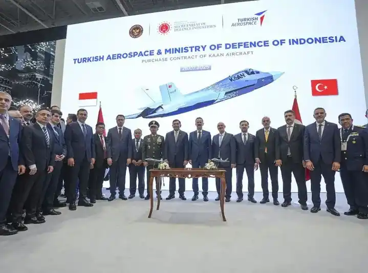 Seremoni kesepakatan jual-beli 48 jet tempur KAAN Indonesia dan Turki (Foto: Getty Images)