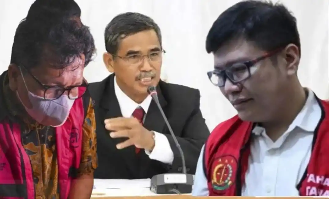 Zarof Ricar mengenakan rompi tahanan Kejagung (kiri), Soesilo Hakim Agung yang juga Ketua majelis penanganan perkara Gregorius Ronald Tannur di tingkat kasasi (tengah) dan Ronald Tannur mengenakan rompi tahanan Kejagung (Foto: Dok MI/Diolah dari berbagai sumber)