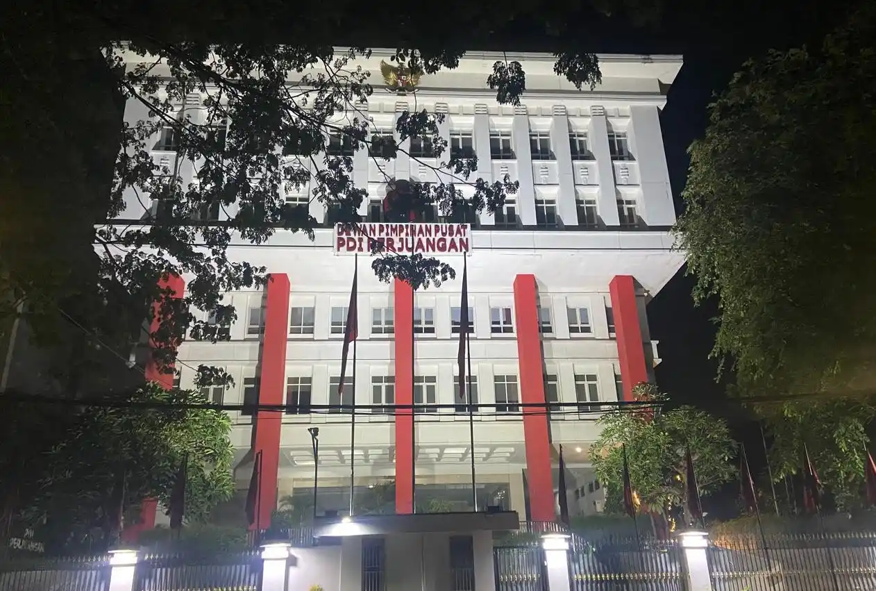 Suasana kantor DPP PDIP, Menteng Jakarta Pusat, Rabu (22/1/2025) malam (Foto: Dok MI/Aswan)