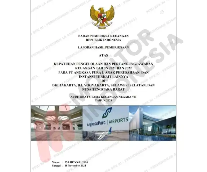 Laporan Hasil Pemeriksaan (LHP) Kepatuhan Pengelolaan dan Pertanggungjawaban Keuangan Tahun 2021–2022 bernomor 57/LHP/XVII/11/2024 tertanggal 18 November 2024 (Foto: Dok MI)