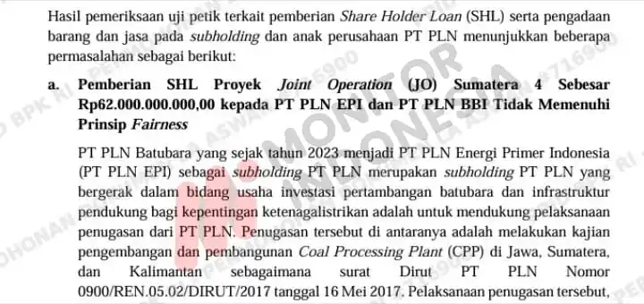 Laporan Hasil Pemeriksaan (LHP) atas kepatuhan pengelolaan pendapatan, biaya, dan investasi dalam penyediaan tenaga listrik tahun 2023 PT Perusahaan Listrik Negara (Persero), anak perusahaan, dan instansi terkait lainnya di DKI Jakarta, Jawa Barat, Jawa Tengah, Jawa Timur, Bali, Sumatera Utara, Riau, Kepulauan Riau, Sumatera Selatan, Kalimantan Timur, Nusa Tenggara Barat, Sulawesi Utara, Sulawesi Selatan, dan Maluku - Direktorat Jenderal Pemeriksaan Keuangan Negara VII Tahun 2025 Nomor: 35/T/LHP/DJPKN-VII/PBN.02/07/2025 Tanggal: 29 Juli 2025. (Foto: Dok MI)